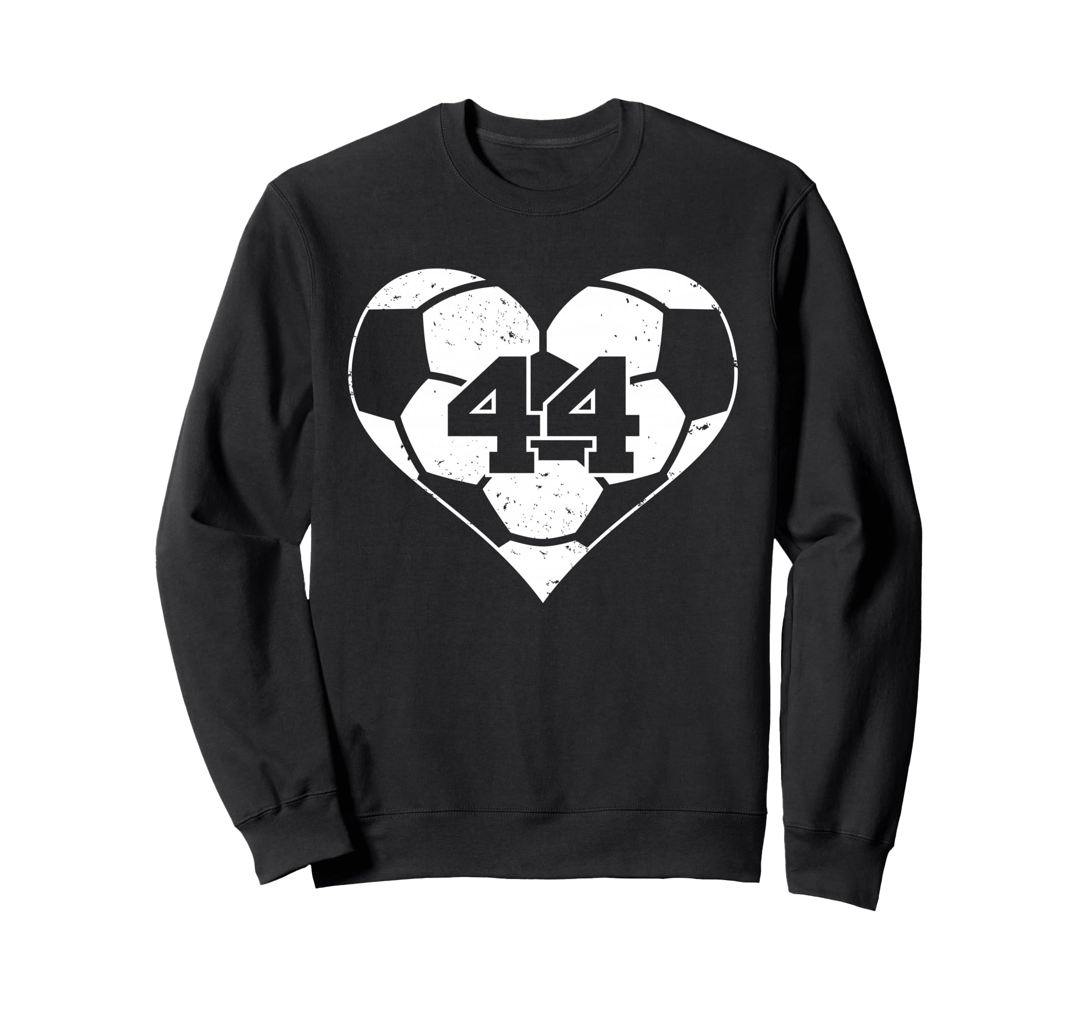 Soccer Heart Number 44 Jersey Sweatshirt - Minimalist Print for Adults
