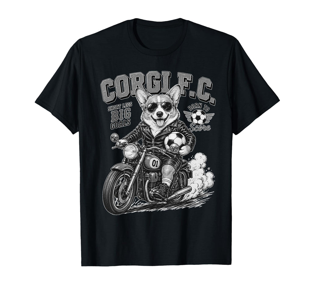 Pembroke Welsh Corgi Motorbike Love T-Shirt - Trendy Graphic Unisex