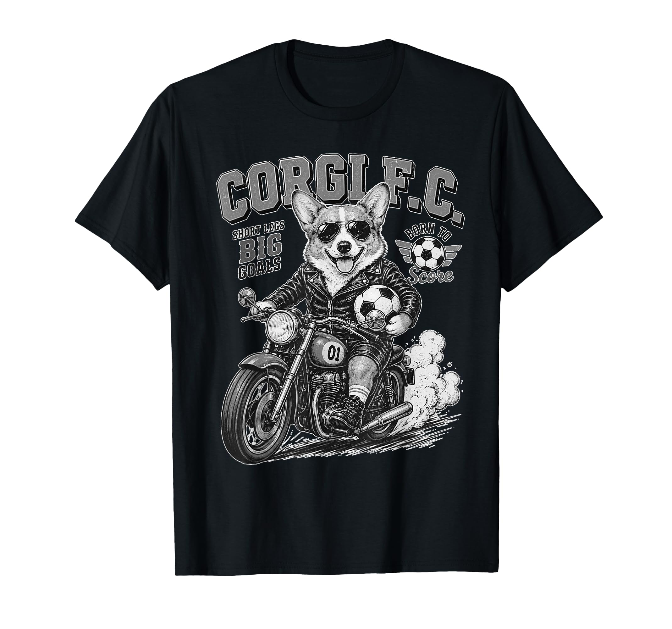 Pembroke Welsh Corgi Motorbike Love T-Shirt - Trendy Graphic Unisex