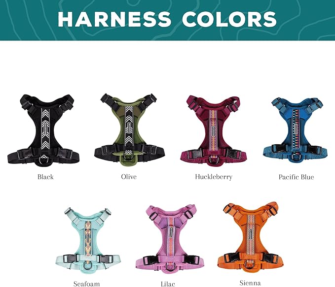 Wilderdog Lightweight Dog Harness with Reflective Straps - Large - Seafoam