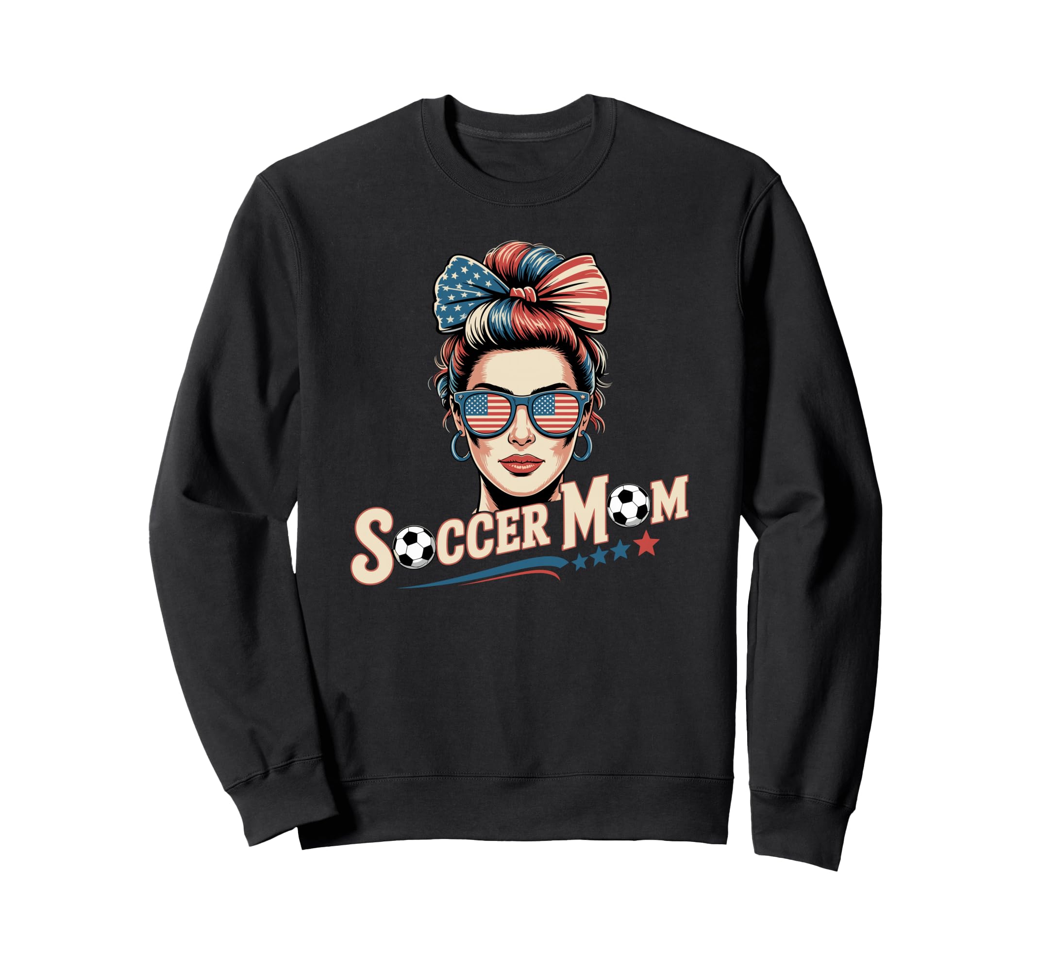 Patriotic Soccer Mom American Flag Sweatshirt - Minimalist Print Men Women