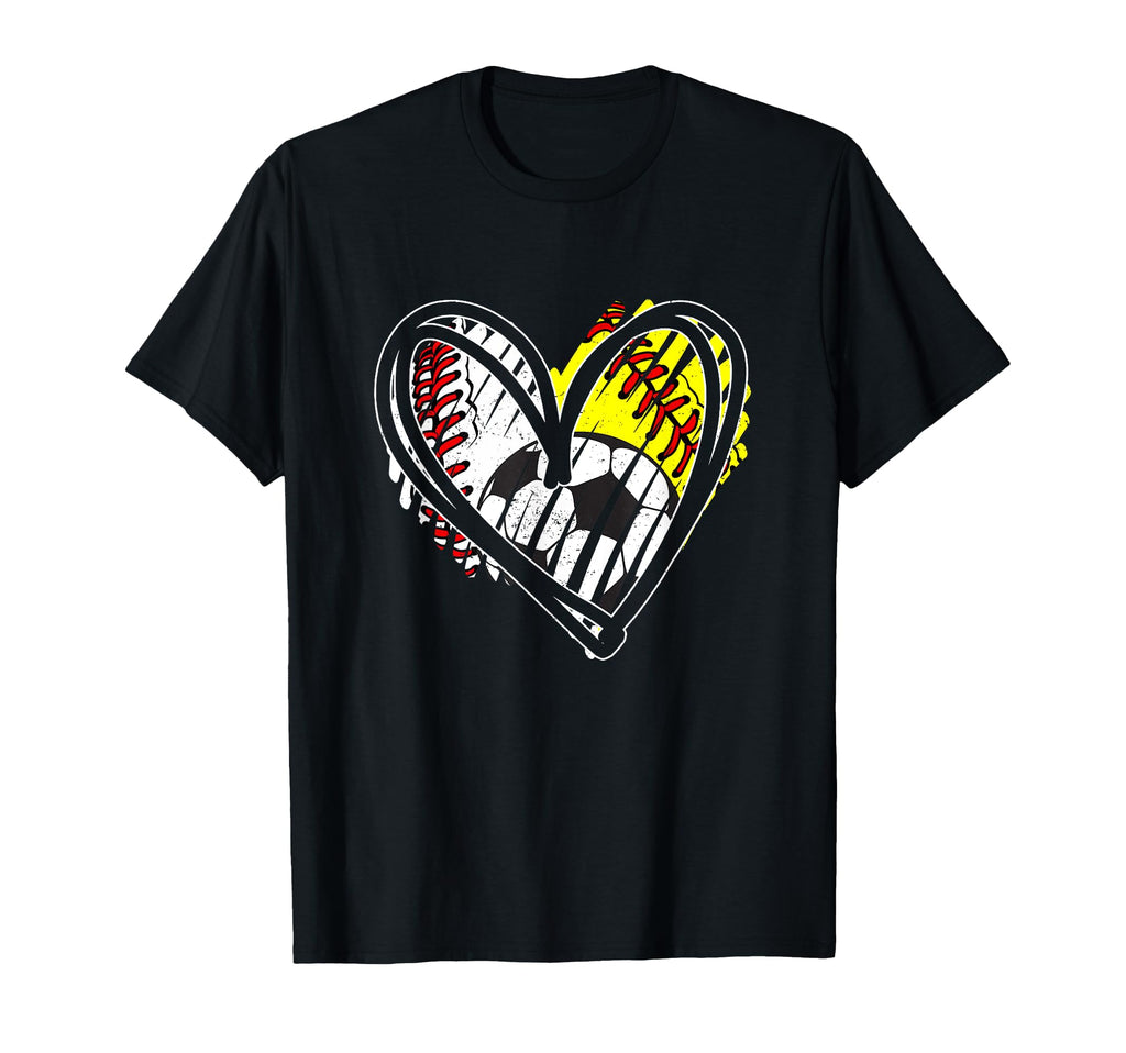 Baseball Softball Soccer Ball Heart T-Shirt - Aesthetic Graphic for Adults