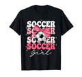 Groovy Soccer Coquette Bow Soccer T-Shirt - Unique Graphic Men Women