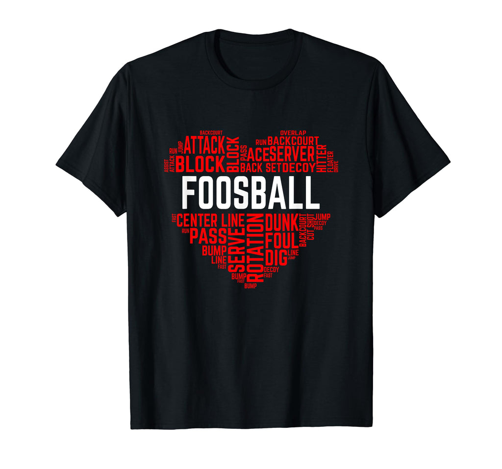 Foosball Love Foosball Player Heart T-Shirt - Custom Art Print Men Women