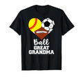 Ball Great Grandma Heart Softball Soccer T-Shirt - Trendy Graphic Unisex