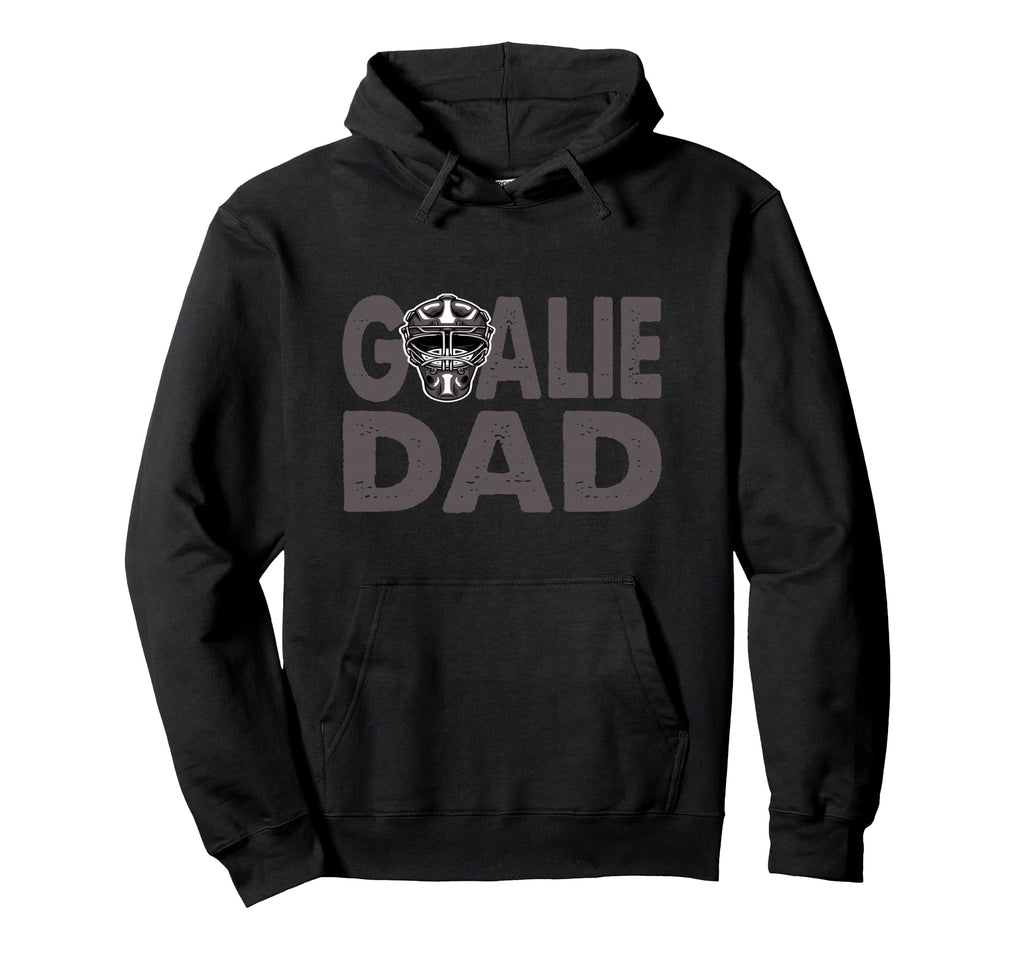 Ice Hockey Goalkeeper Dad Black Small Hoodie - Unique Graphic for Adults