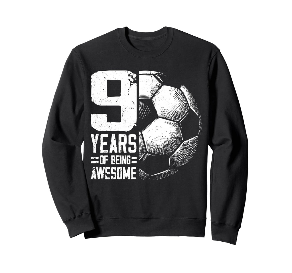 9Th Birthday Soccer Player Football 9 Sweatshirt - Trendy Graphic Unisex