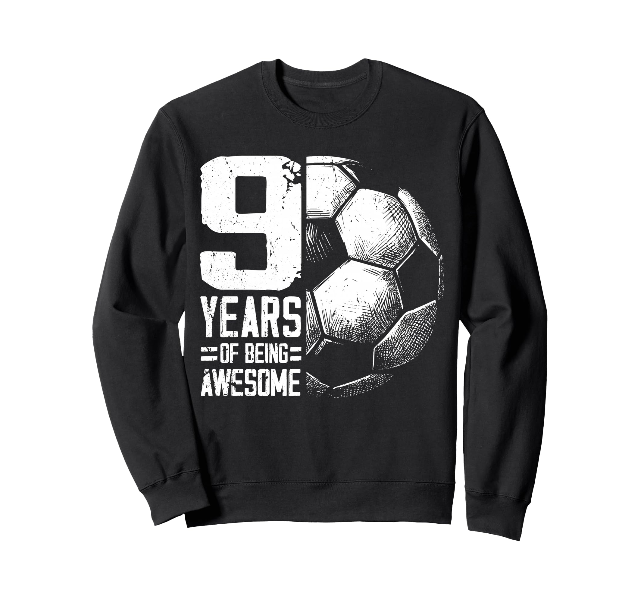 9Th Birthday Soccer Player Football 9 Sweatshirt - Trendy Graphic Unisex