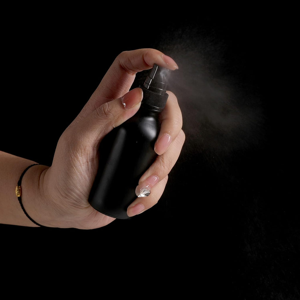 Frosted Black Glass Small Spray Bottle 2 oz 48 Packs,Fine Mist Sprayer Small Clear Bottles,Refillable Containers mini spray bottles for Cleaning Solutions and Skin Care (Frosted Black 48pcs)