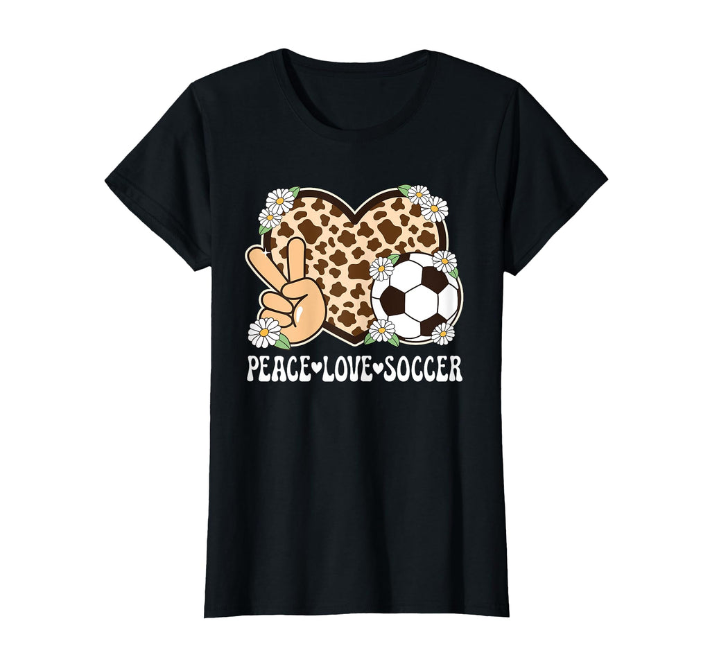 Peace Love Soccer Lover Cow Soccer T-Shirt - Streetwear Style Men Women