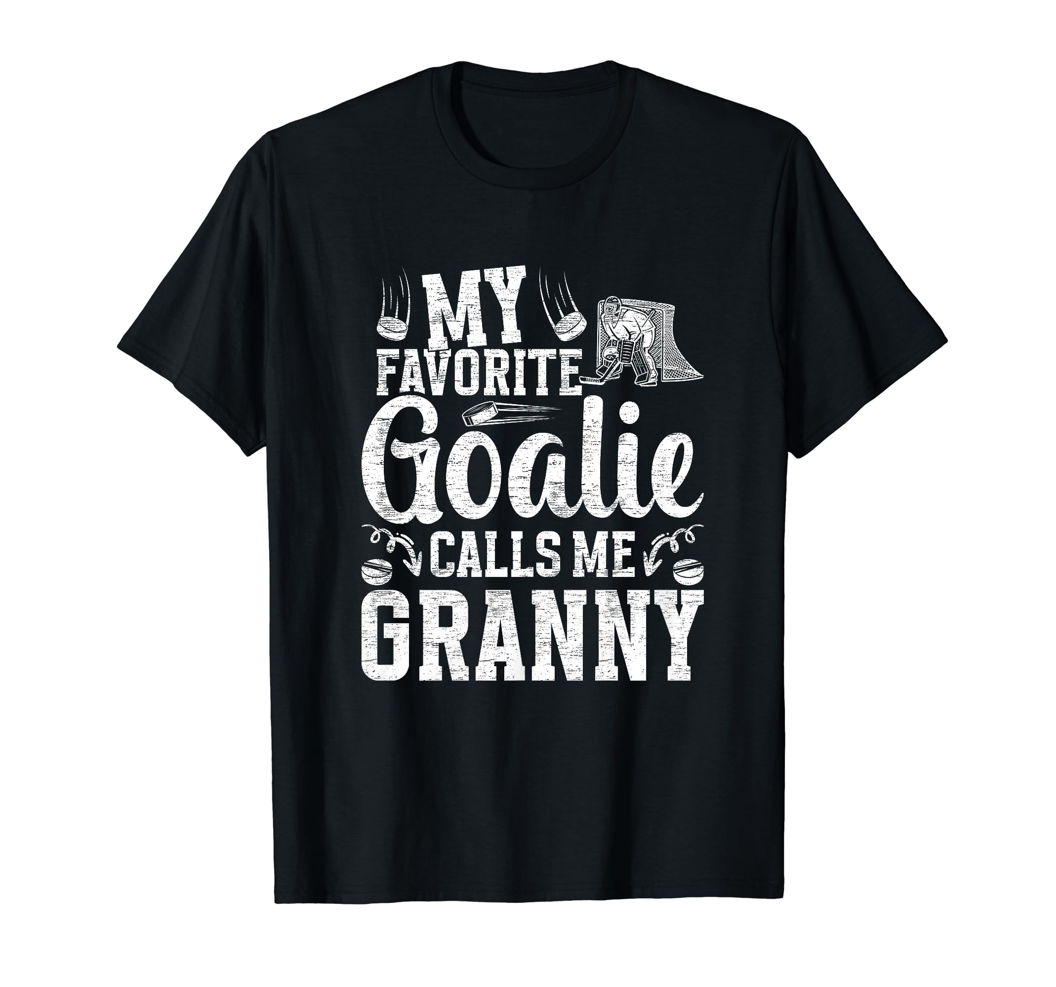 Favorite Ice Hockey Goalie Granny Ice T-Shirt - Novelty Apparel for Adults