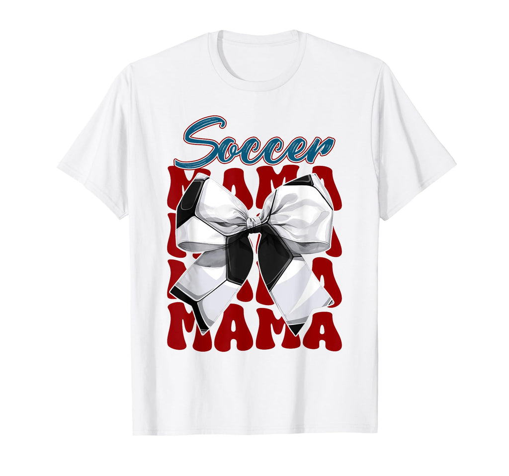 Soccer Mama Bow Soccer Mom Mommy T-Shirt - Aesthetic Graphic Men Women