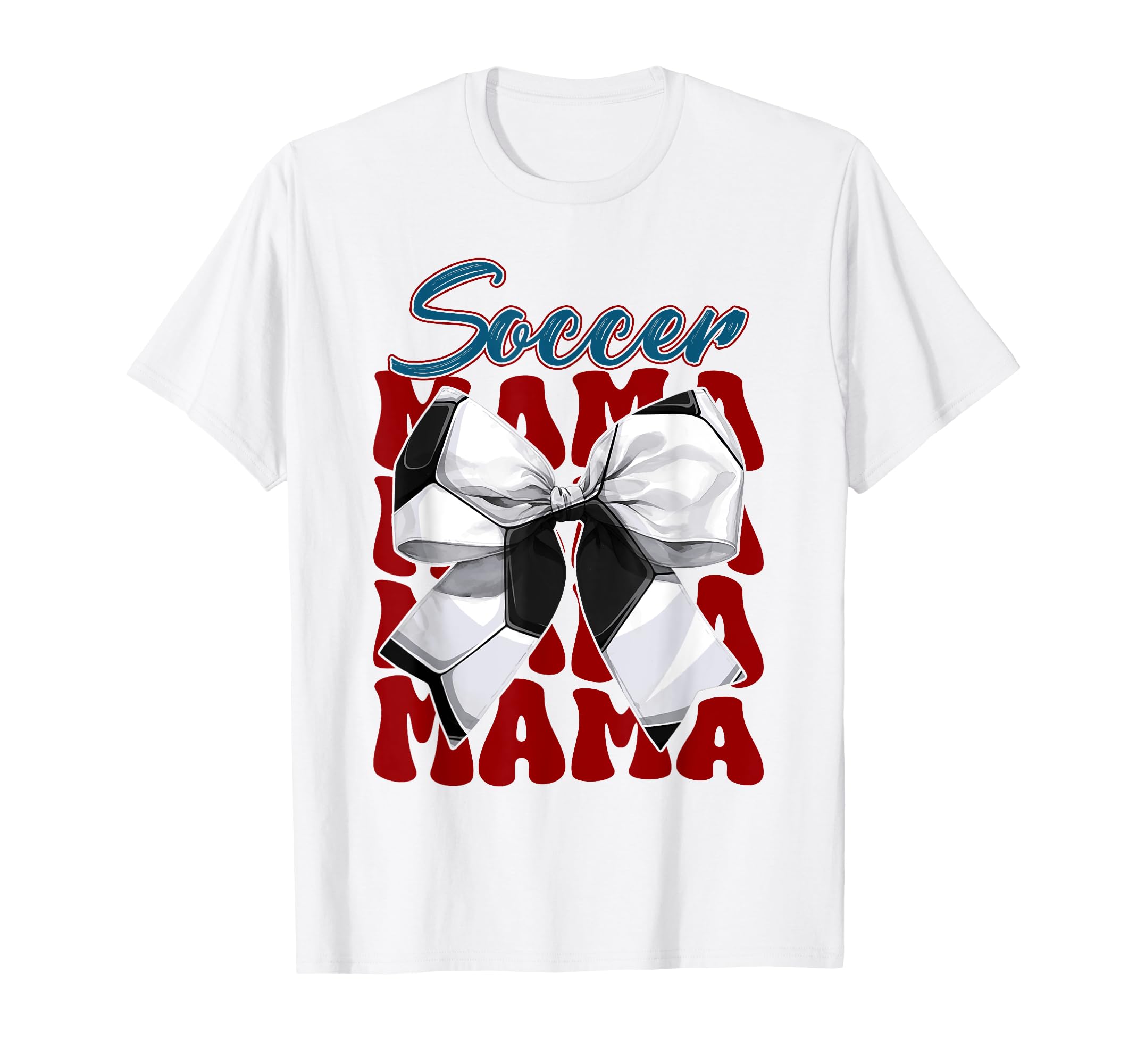 Soccer Mama Bow Soccer Mom Mommy T-Shirt - Aesthetic Graphic Men Women