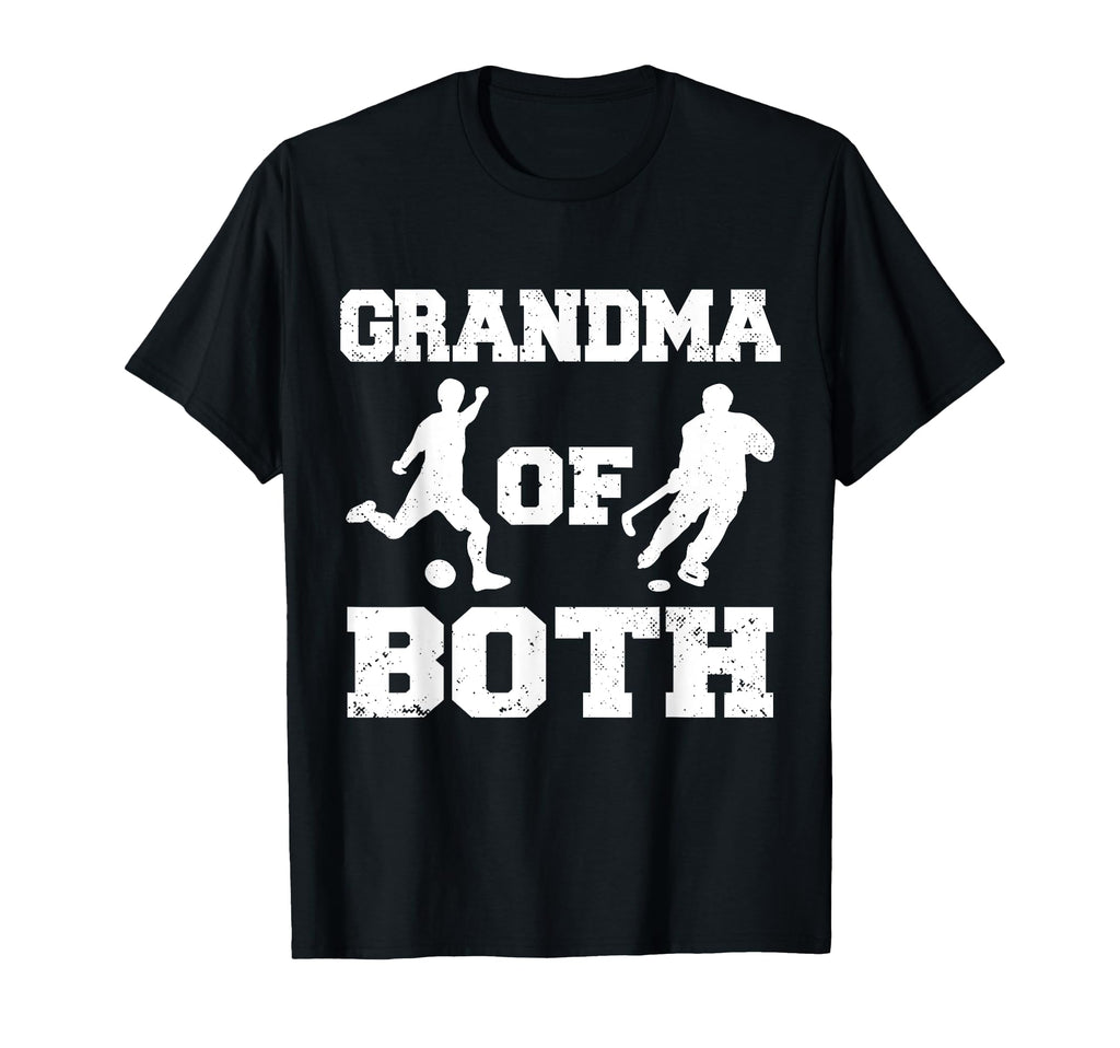 Grandma Both Funny Soccer Hockey T-Shirt - Fun Novelty Design for Adults