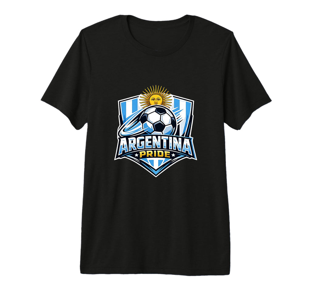 Argentina Pride Soccer Fan Minimal T-Shirt - Custom Art Print Men Women