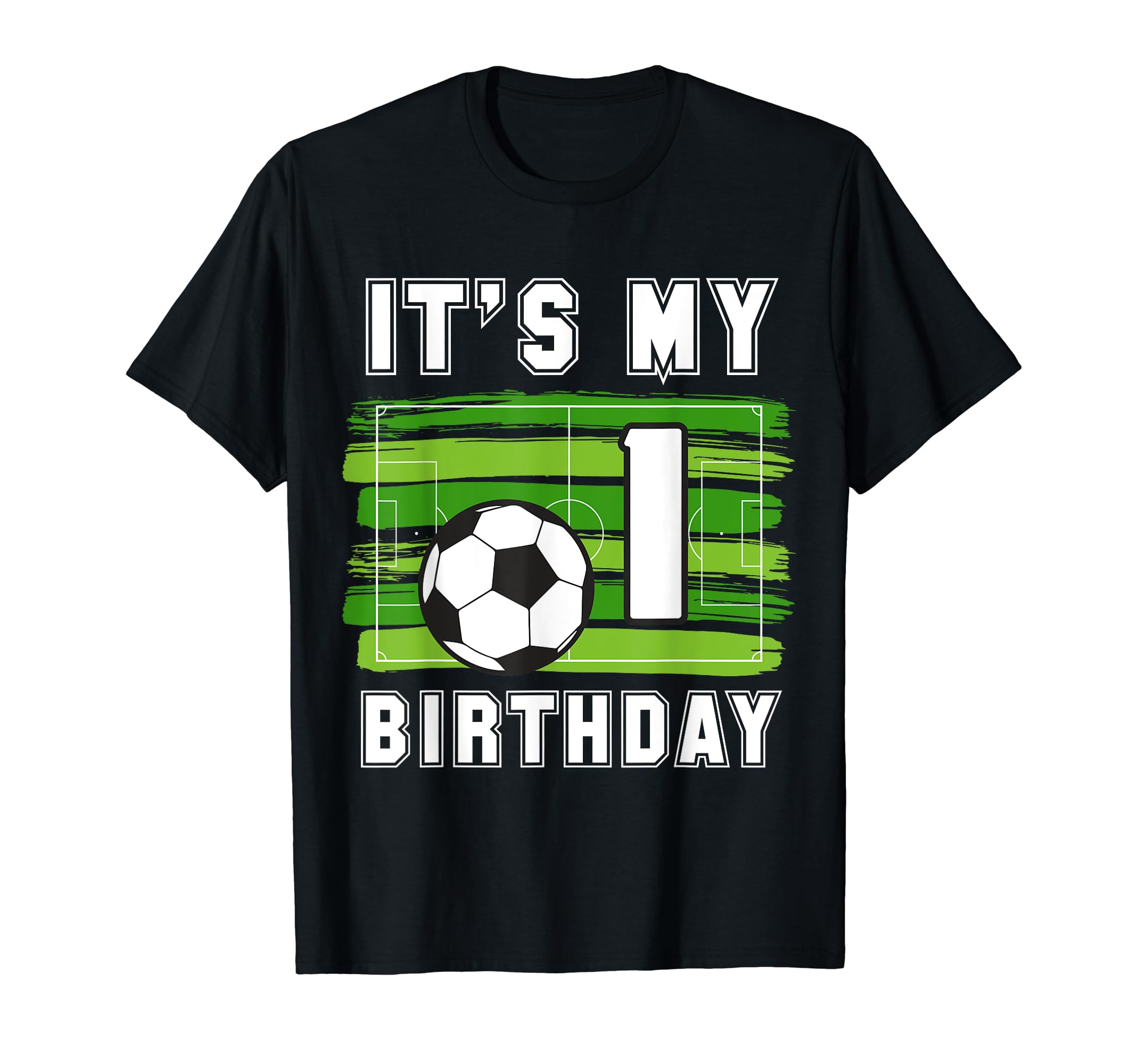 Its My 1St B Day Soccer Sport Party T-Shirt - Aesthetic Graphic Men Women