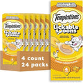 Temptations Lickable Spoons Adult Wet Cat Treat, Tasty Chicken and Cheesy Cheese Flavor, 4 Spoons, Pack of 24 (96 Total)