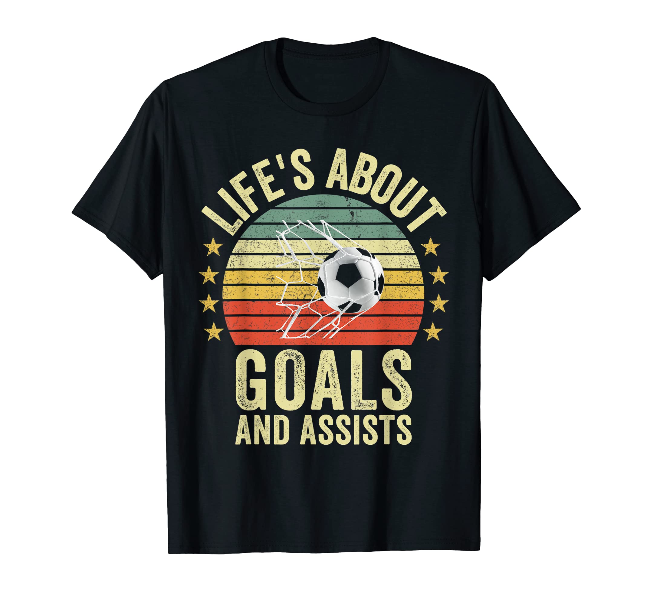 Lifes About Goals And Assists Soccer Player T-Shirt - Unique Graphic Unisex
