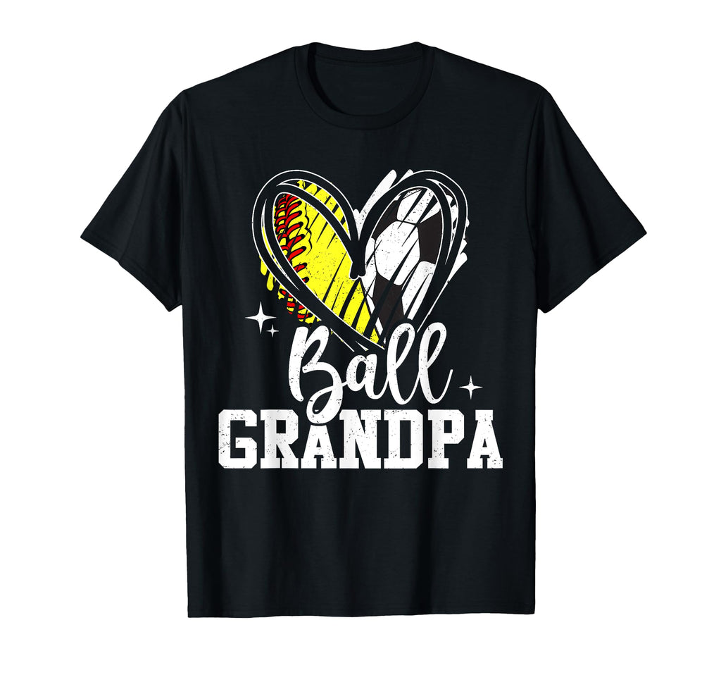Ball Grandpa Softball Soccer Ball T-Shirt - Casual Everyday Wear Unisex