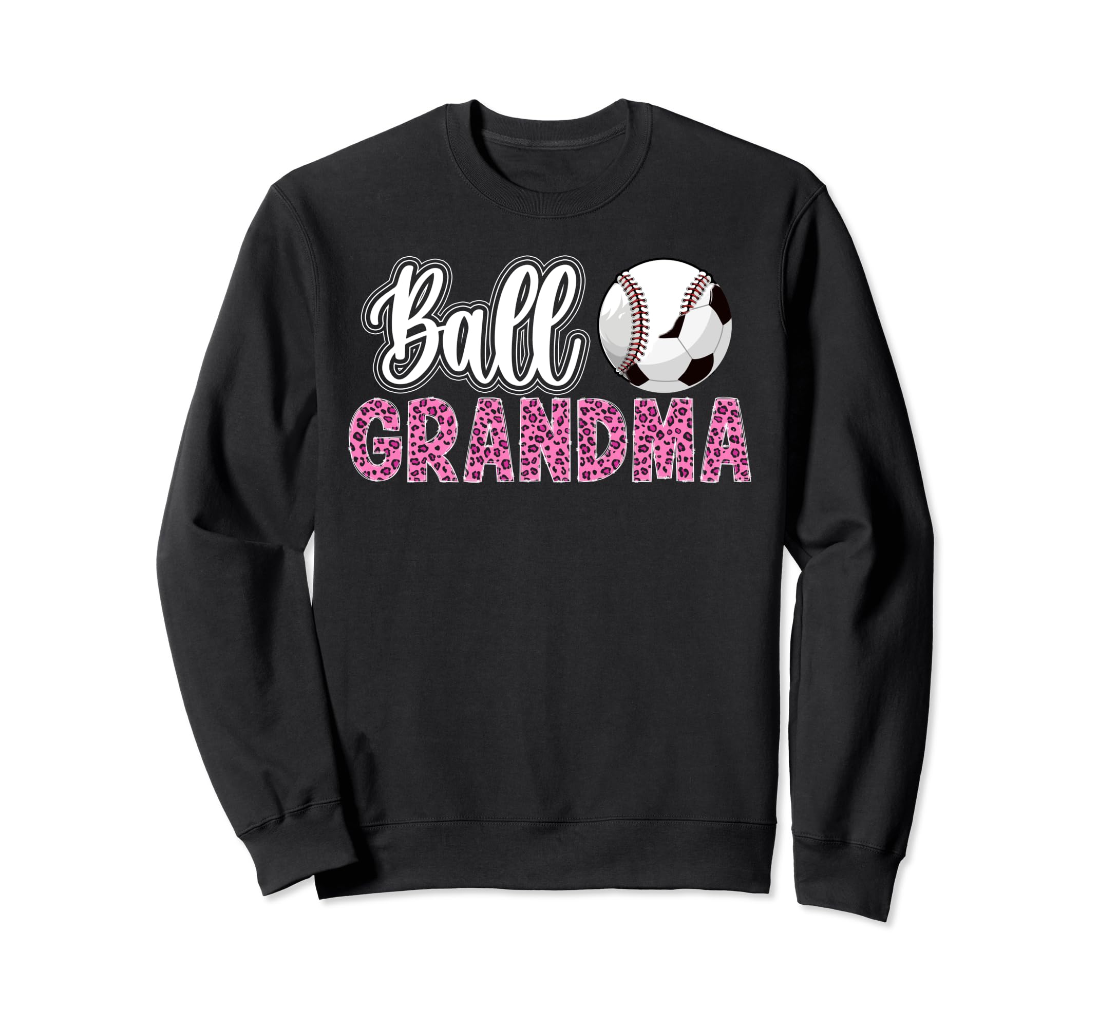Ball Grandma Leopard Soccer Baseball Sweatshirt - Unique Graphic Men Women