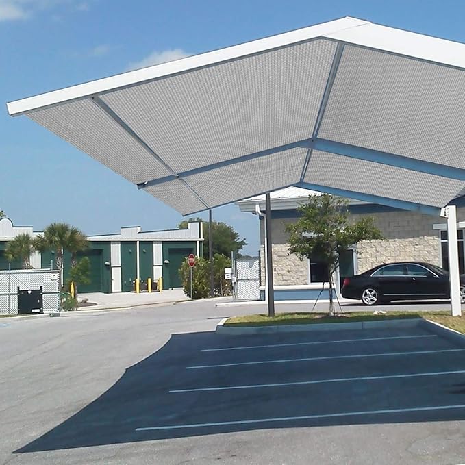 Eden's Decor Straight Flat-Edged Sun Shade Sail Rectangular 9' x 14' Grey UV-Blocking Outdoor Canopy Fabric Cloth Awning for Pergola Patio Garden Backyard Custom Size