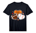 Heart Football Basketball Soccer T-Shirt - Trendy Graphic Men Women