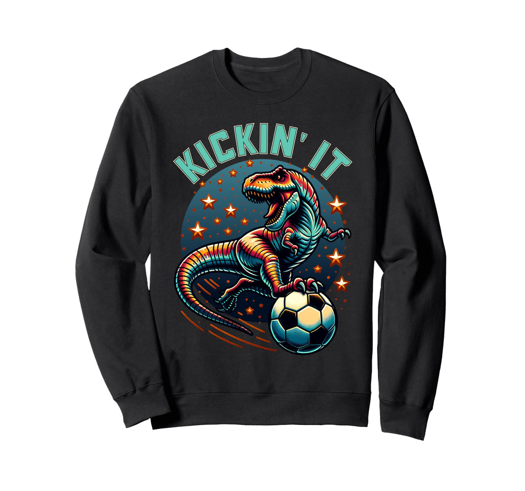 Kickin It T Rex Dinosaur Sweatshirt - Fun Novelty Design for Adults