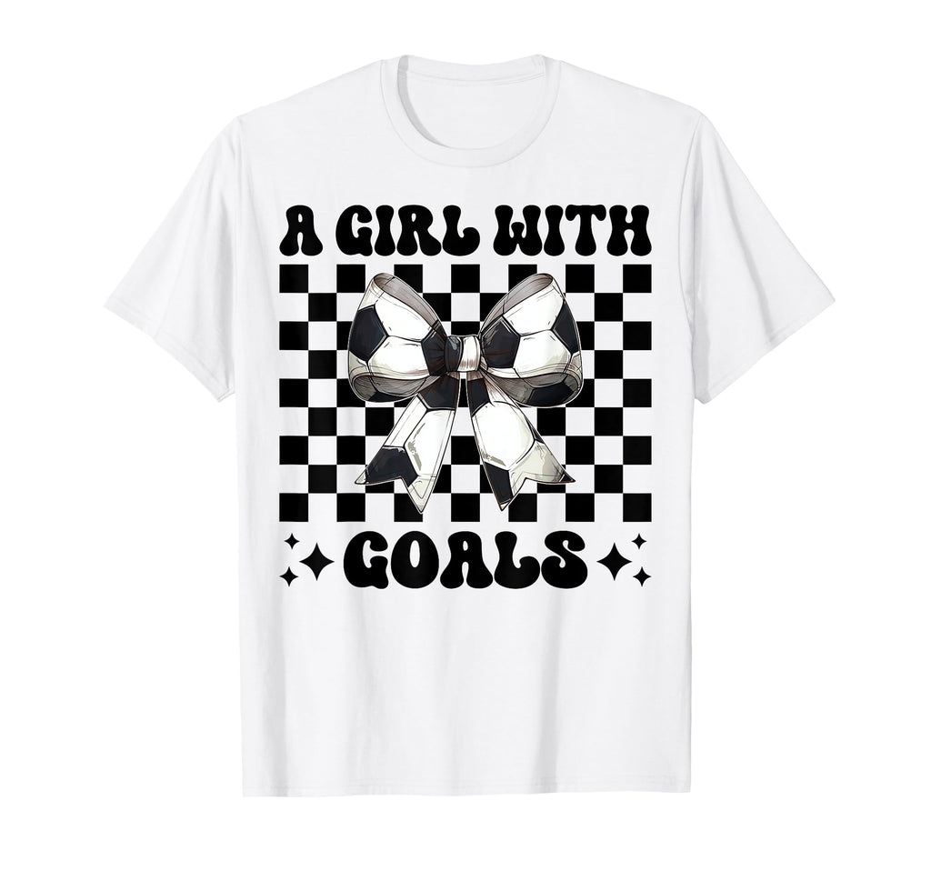 Goals Soccer Coquette Bow T-Shirt - Streetwear Style Men Women
