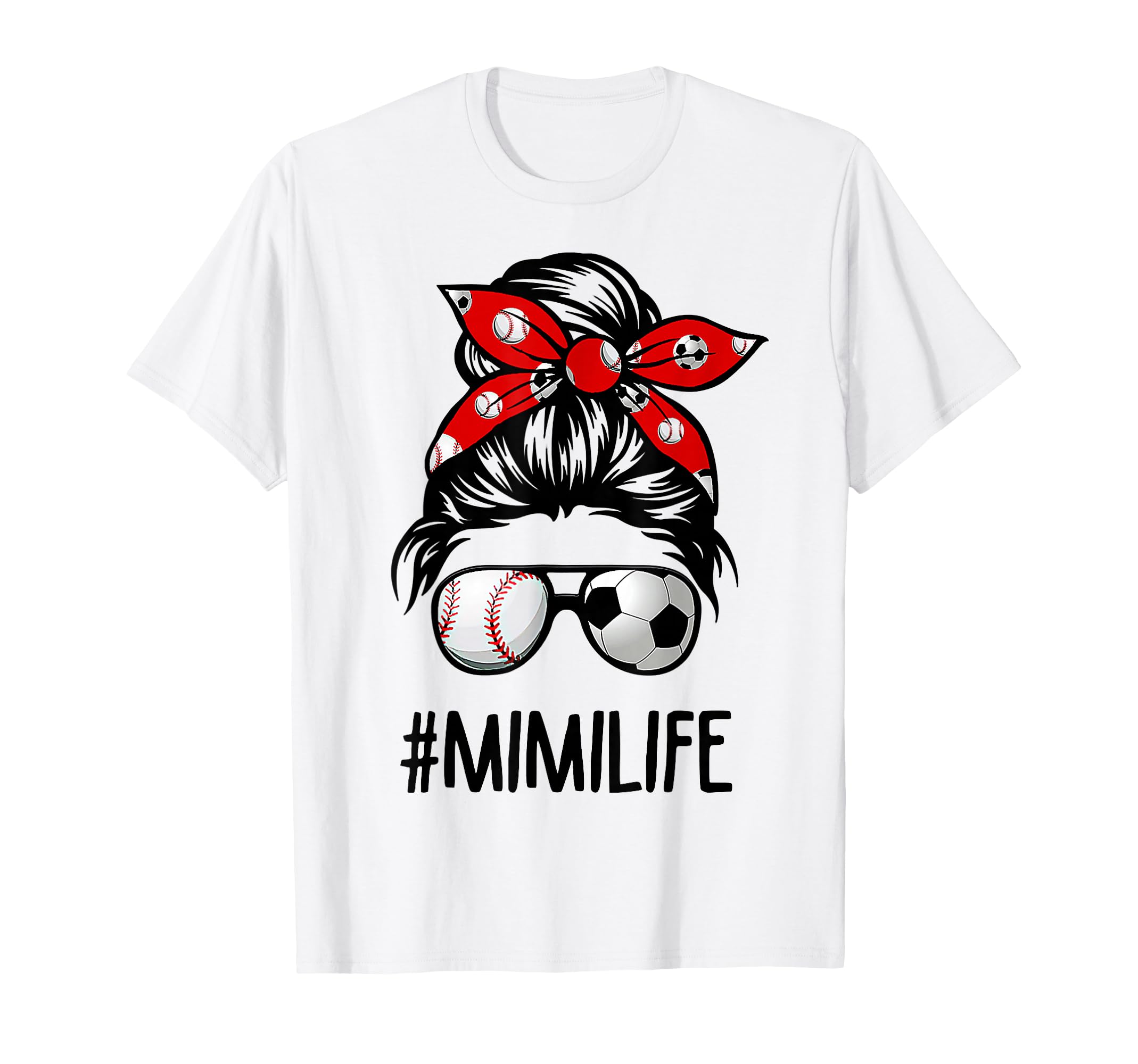 Classy Mimi Life Soccer Messy Bun T-Shirt - Novelty Apparel Unisex