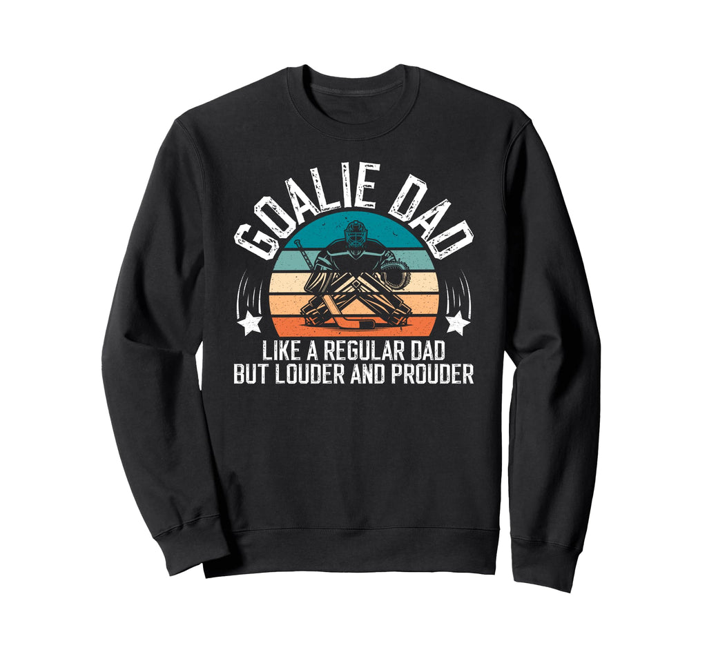 Hockey Goalie Dad Ice Hockey Sweatshirt - Minimalist Print Men Women
