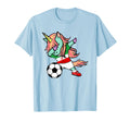 Funny Dabbing Unicorn Iran Football T-Shirt - Custom Art Print Men Women