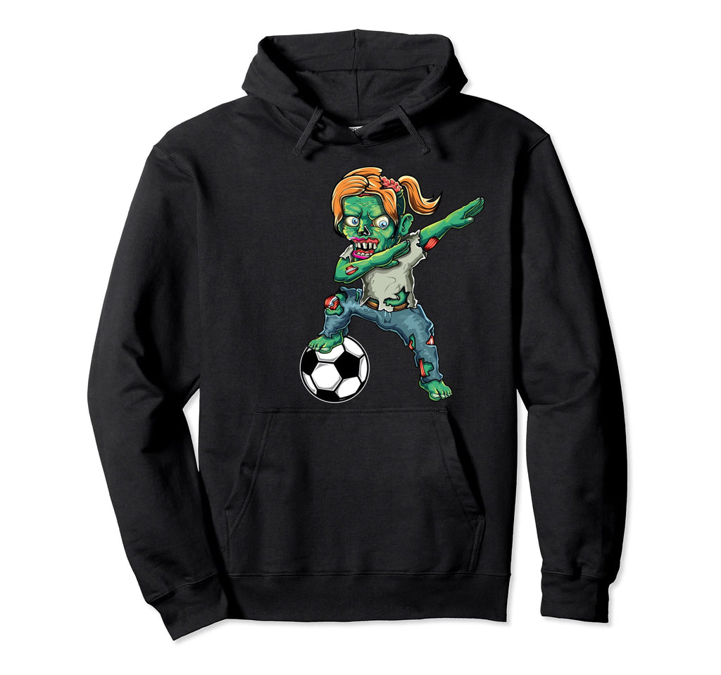 Female Zombie Halloween Soccer Hoodie - Fun Novelty Design for Adults