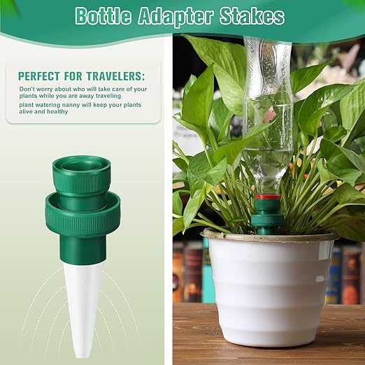 Patelai Terracotta Plant Watering Spikes Self to Use with Cola Bottles Houseplant Watering Stakes Automatic Irrigation System(15 Pack,White)