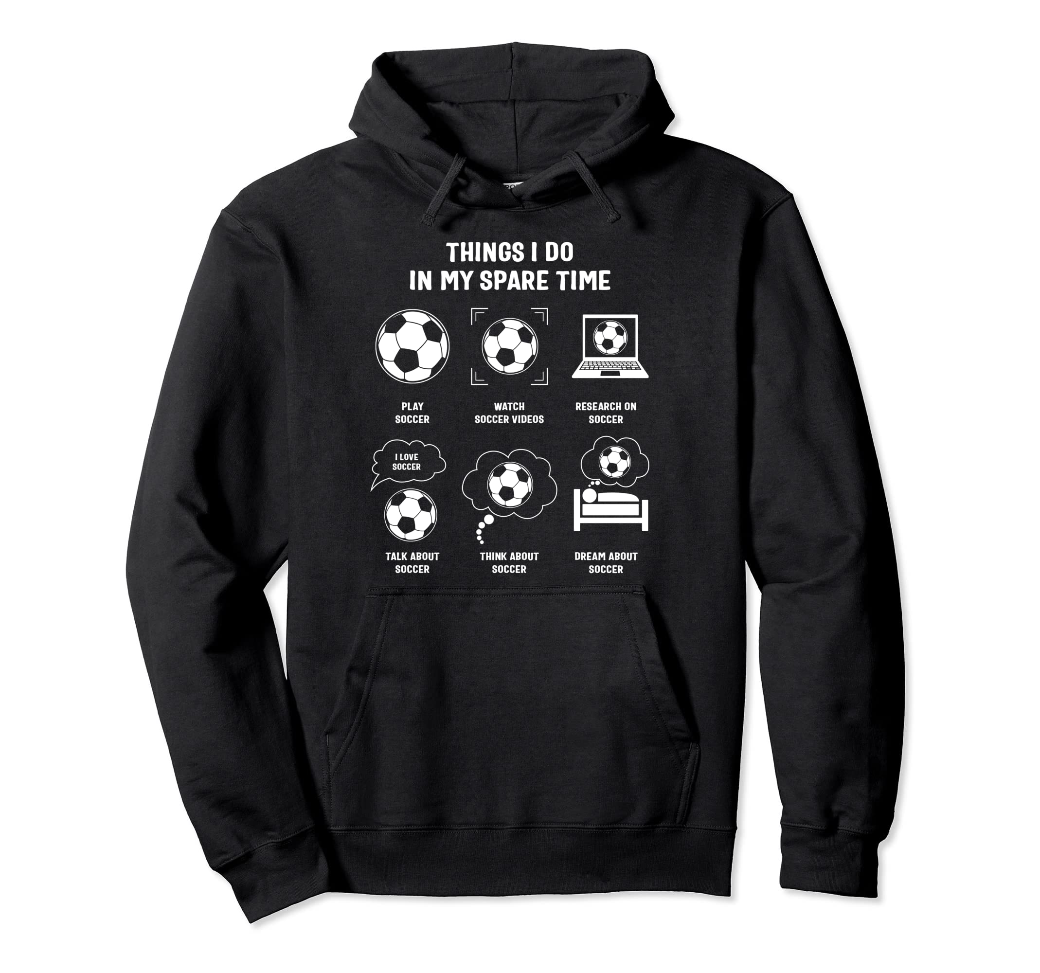 Soccer My Spare Time Sports Soccer Mom Hoodie - Novelty Apparel for Adults