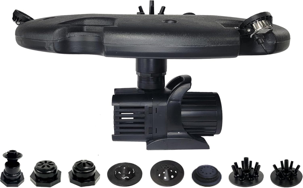 HALF OFF PONDS Floating Fountain – 1.5 HP Pond Aerator with 100' Cord – 12,500 GPH Water Pump –11 Spray Patterns - Energy-Efficient - White LED Lights - for Large Ponds, Lakes & Water Gardens