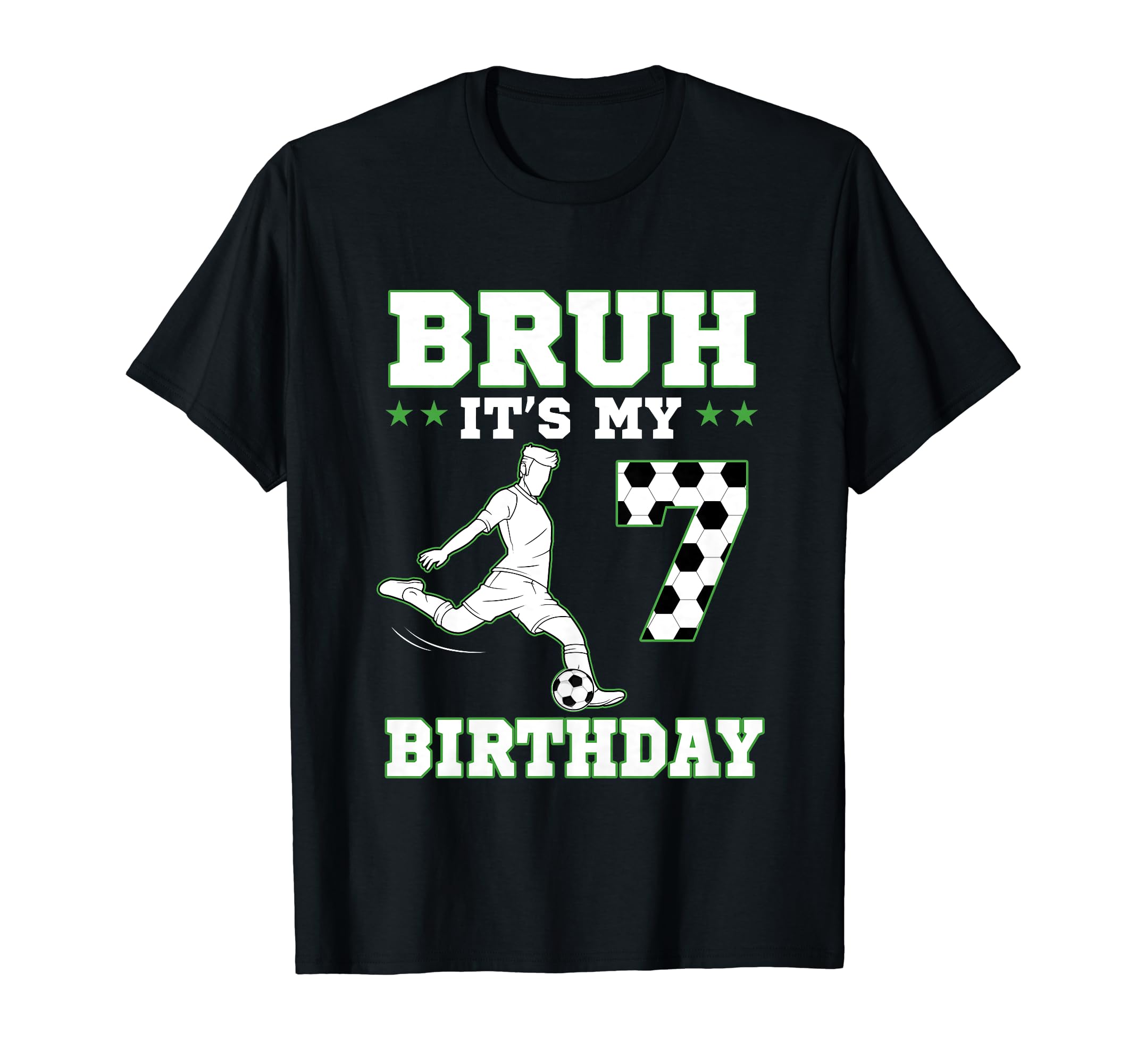 Bruh Its My 7Th Birthday 7 Year Old T-Shirt - Graphic Print Unisex