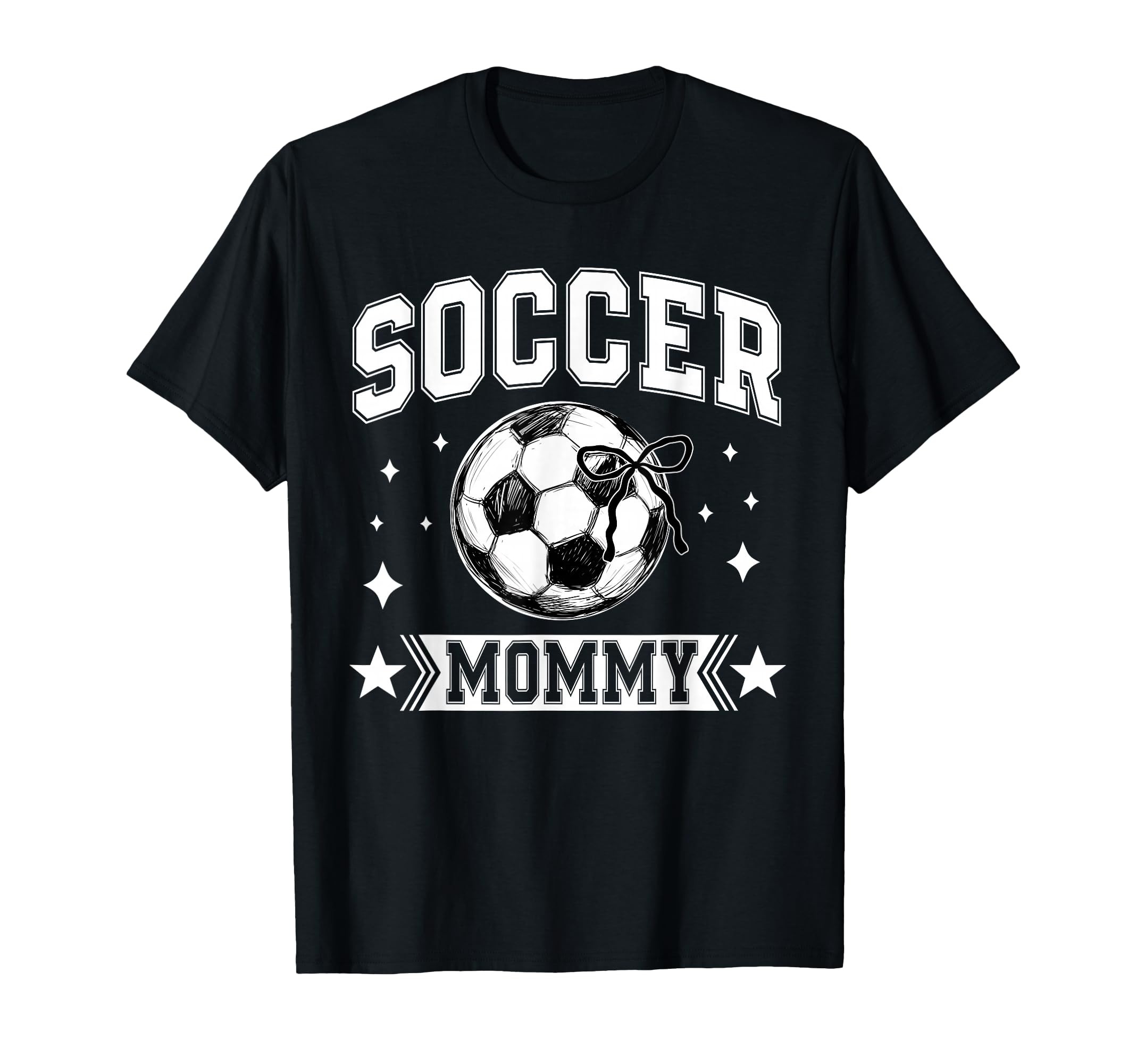 Coquette Bow Soccer Mommy Soccer Team Sport T-Shirt - Graphic Print Unisex