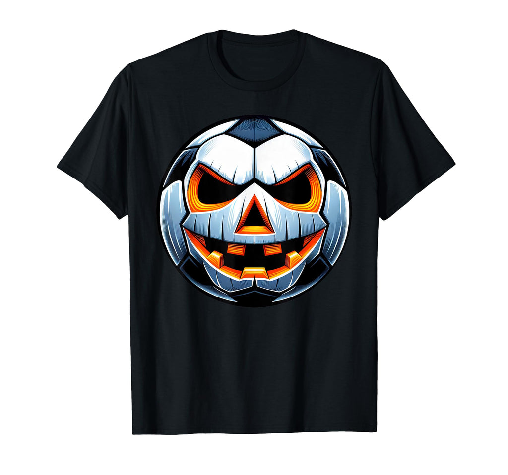 Funny Halloween Jack O Lantern Soccer T-Shirt - Custom Art Print Men Women