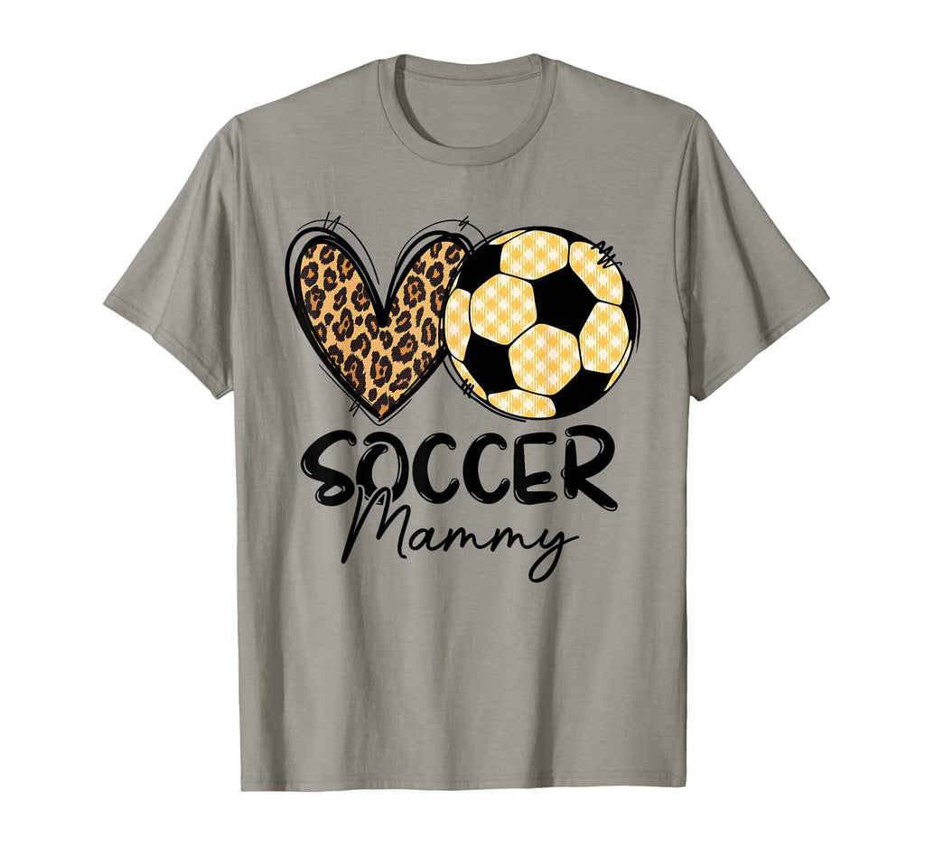 Soccer Mammy Heart Leopard Matching Family T-Shirt - Novelty Apparel Unisex