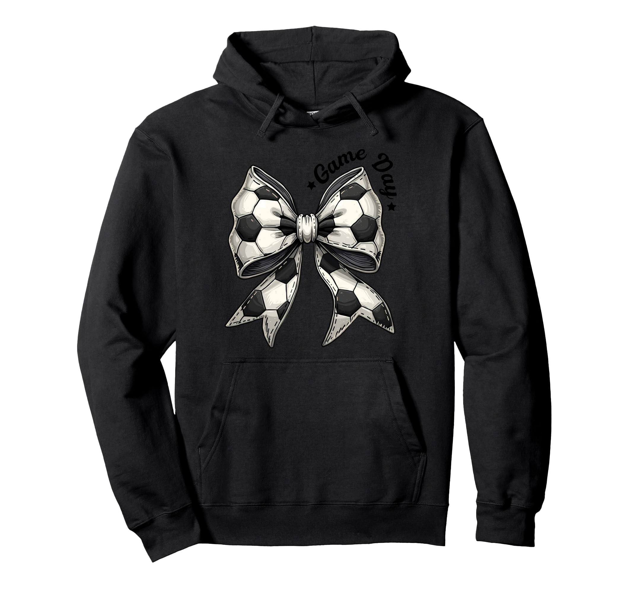 Game Day Soccer Bow Coquette Sports Hoodie - Casual Everyday Wear Unisex
