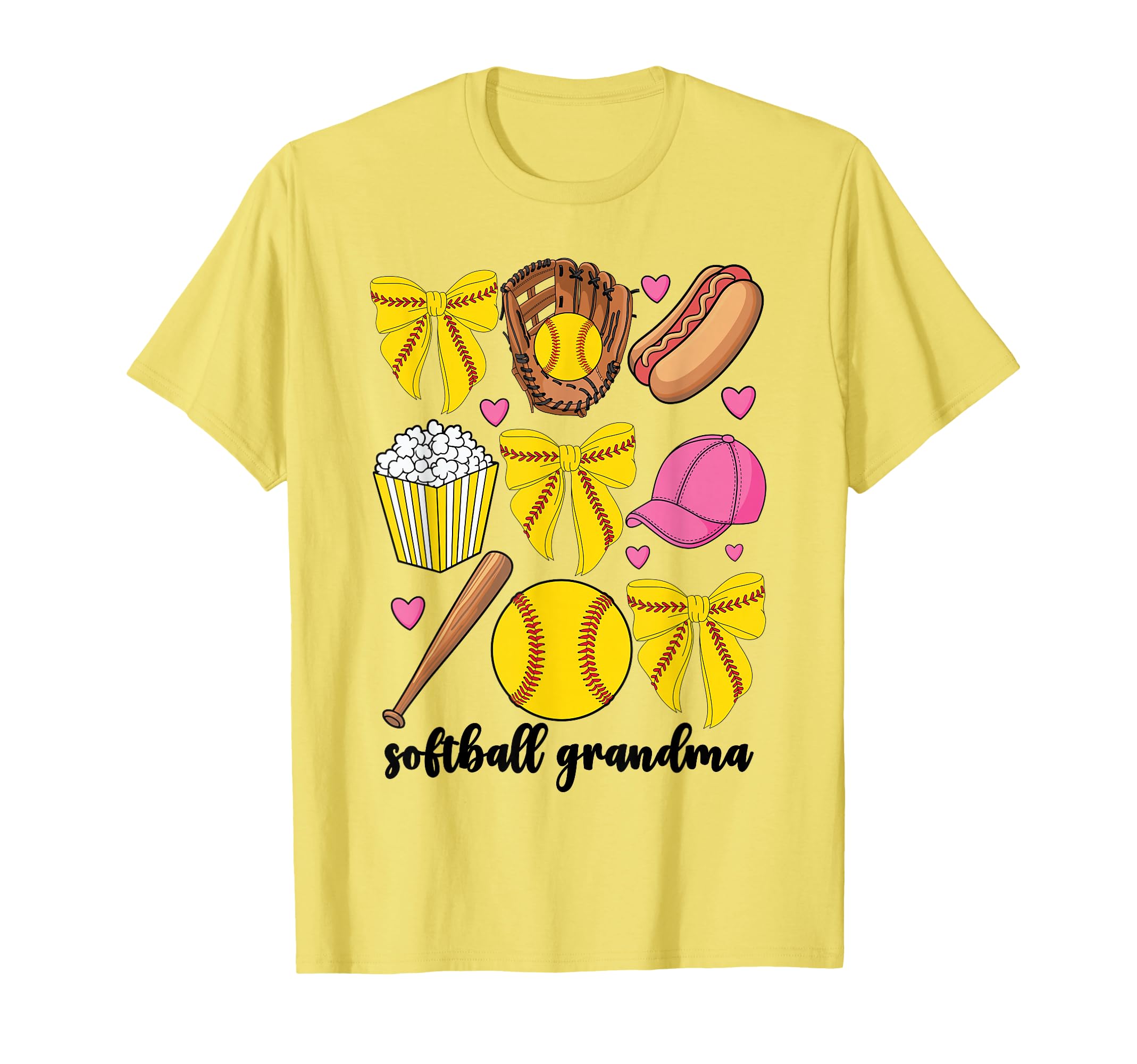 Softball Grandma Softball Coquette Bow T-Shirt - Custom Art Print Unisex