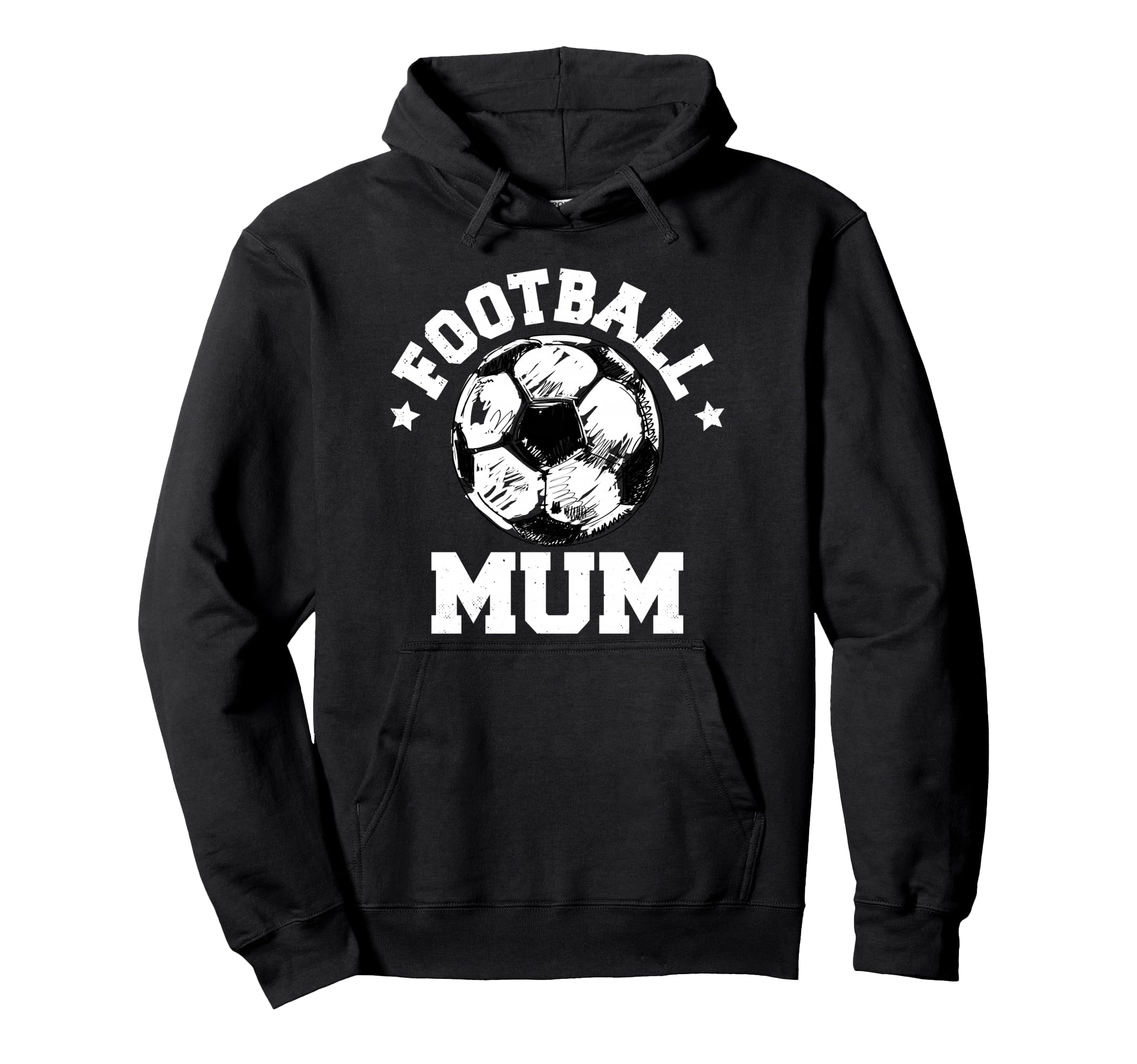 Football Mum Sketch Soccer Ball Proud Hoodie - Unique Graphic for Adults