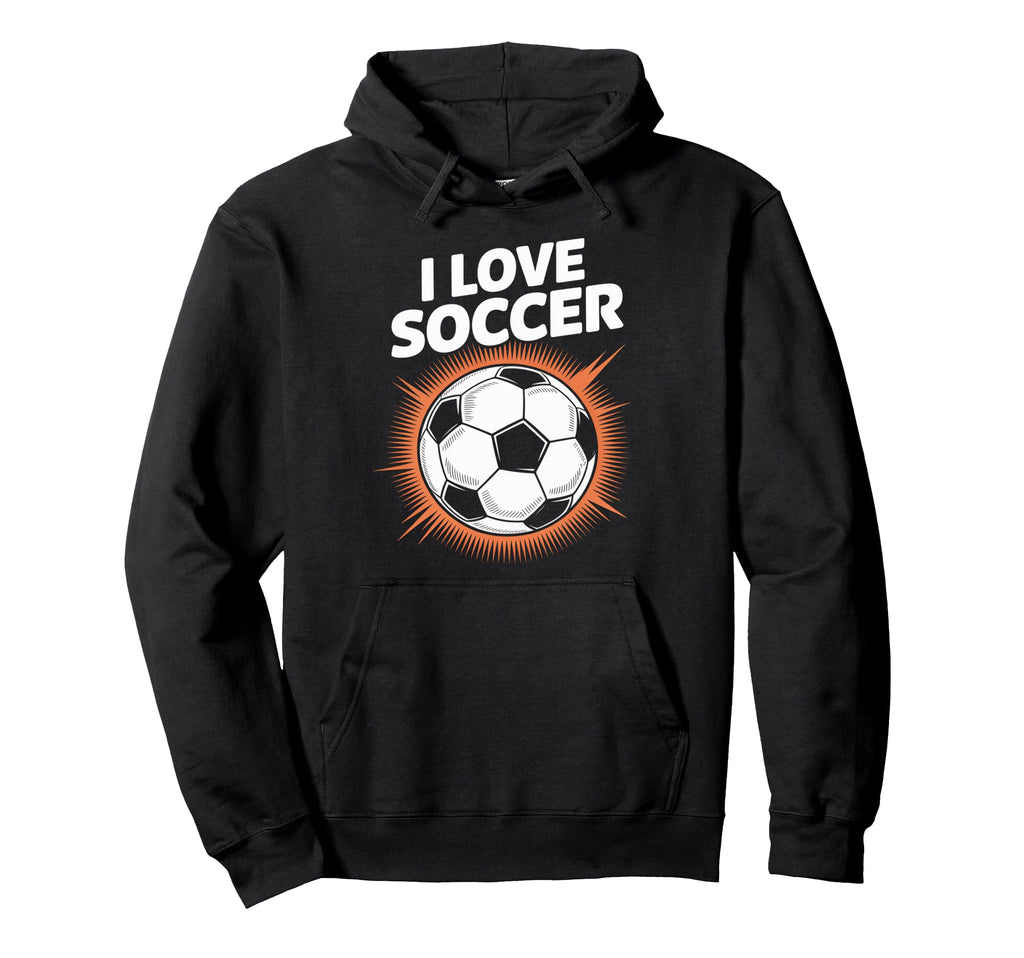 I Love Soccer Vibrant Passion Expression Hoodie - Custom Art Print Unisex
