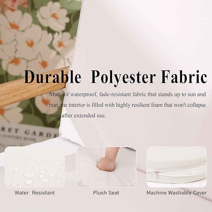 Outdoor Chair Cushions Set of 2, Waterproof Foam Patio Seat Cushions with Ties for Garden Sofa & Dining Furniture, 3-Year Color Fastness, 18x18x3 Inch, Spcie