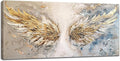 Large Angel Wings Wall Art Golden Abstract Extra Canvas Living Room Pictures Framed Prints Aesthetic Oversize Wall Decor Big Painting Artwork for Bedroom Dining Office Home 60"x30"