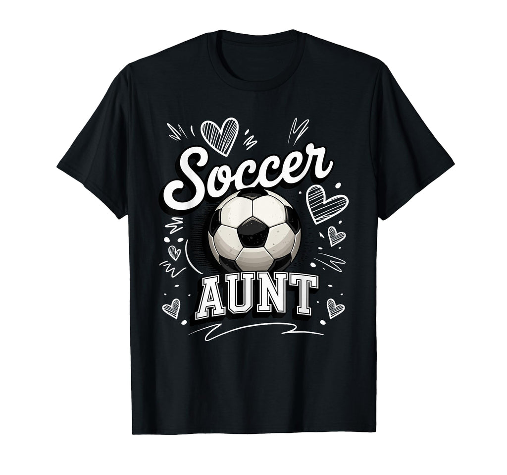 Soccer Aunt Heart Football Game Day T-Shirt - Streetwear Style for Adults