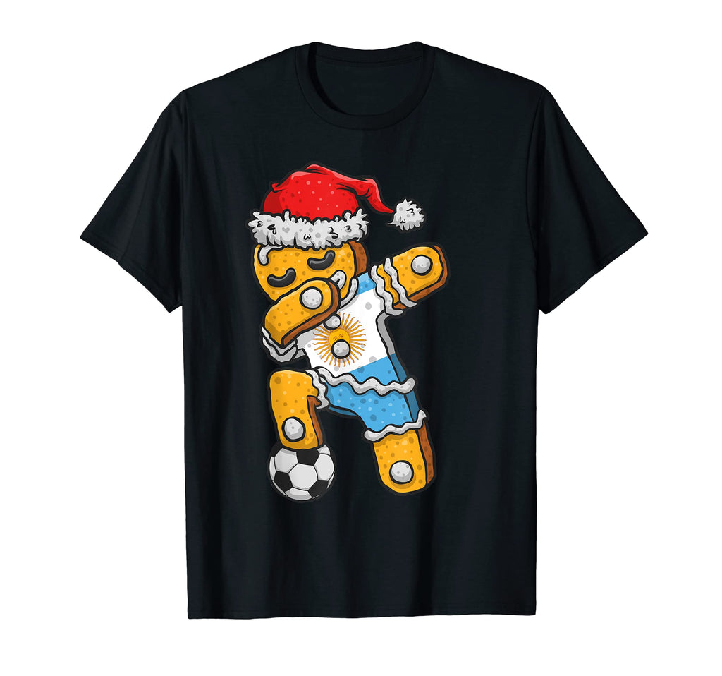 Soccer Dabbing Gingerbread Argentina T-Shirt - Custom Art Print for Adults