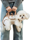 Portable Breathable Pet Carrier Sling & Backpack for Dogs & Cats, Adjustable Full-Body Harness with Traction Leash, Crossbody & Car-Friendly (Medium)