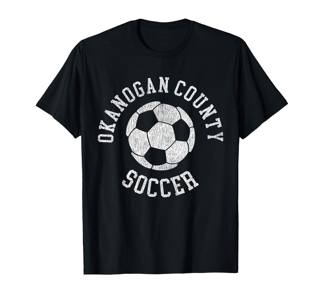 Okanogan County Soccer Distressed 90S T-Shirt - Fun Novelty Design Unisex