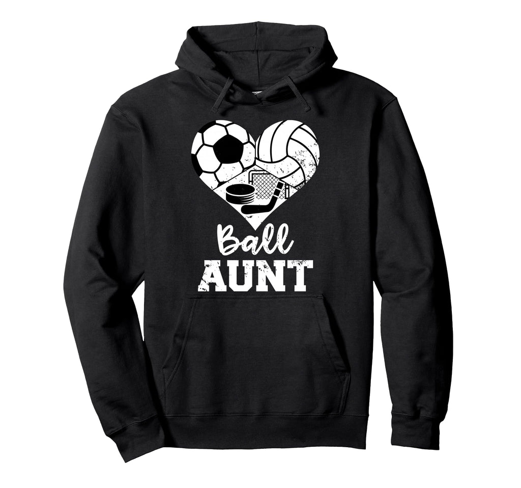 Ball Aunt Heart Funny Soccer Hoodie - Aesthetic Graphic for Adults